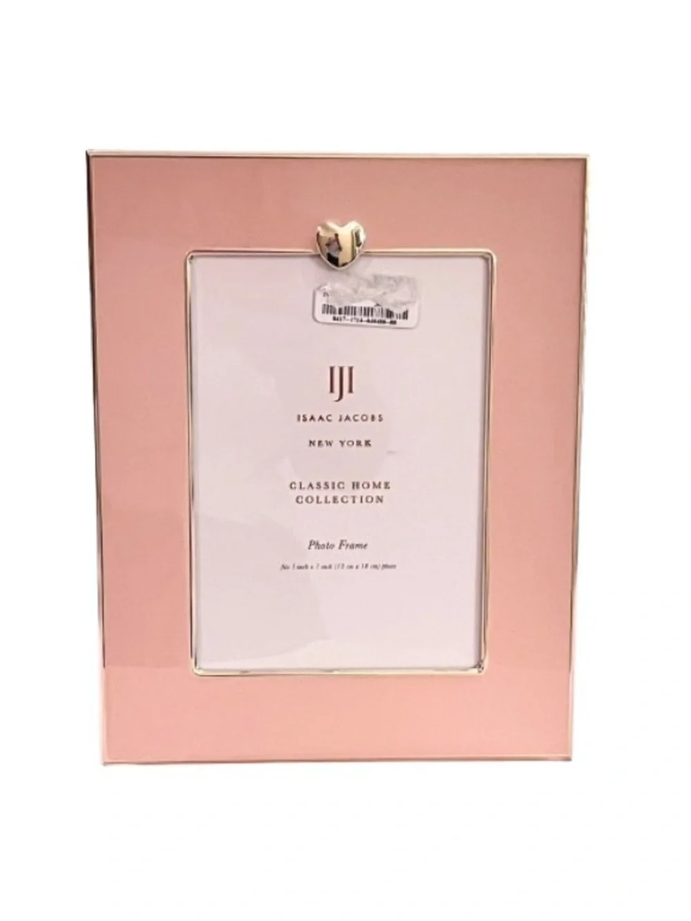 🆕- Isaac Jacobs Pink Enamel Heart Picture Prame. 5x7
